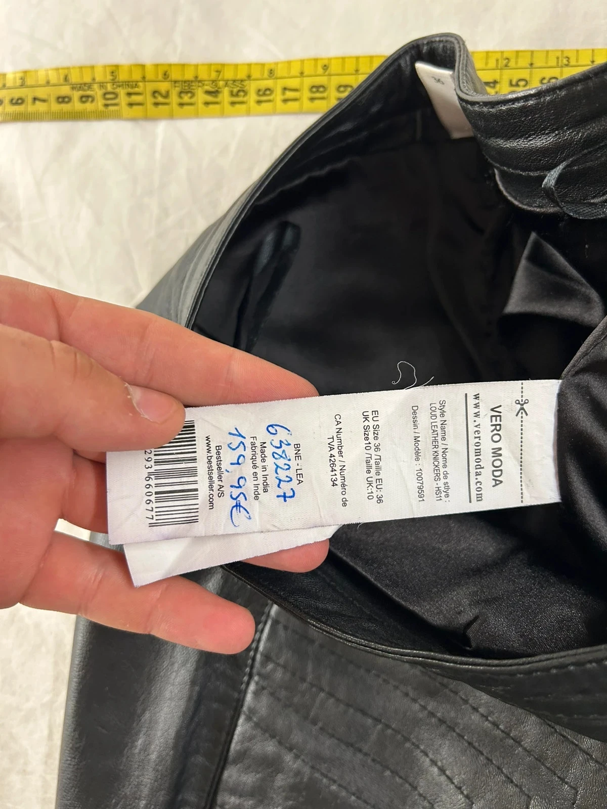 Pantalón negro recto de cuero Vero Moda talla 36 100% cuero – photo 11